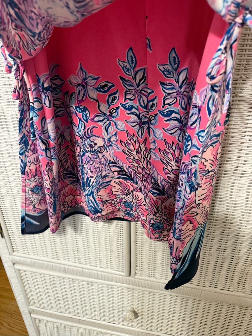 Lilly Pulitzer size 14 Sleeveless Pink Floral Border Romper - Picture 3 of 5